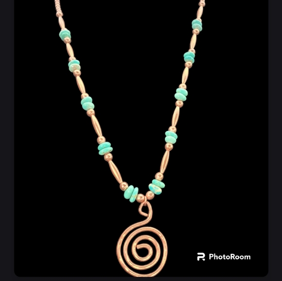 WENONA Wester Navajo Copper and Turquoise necklace